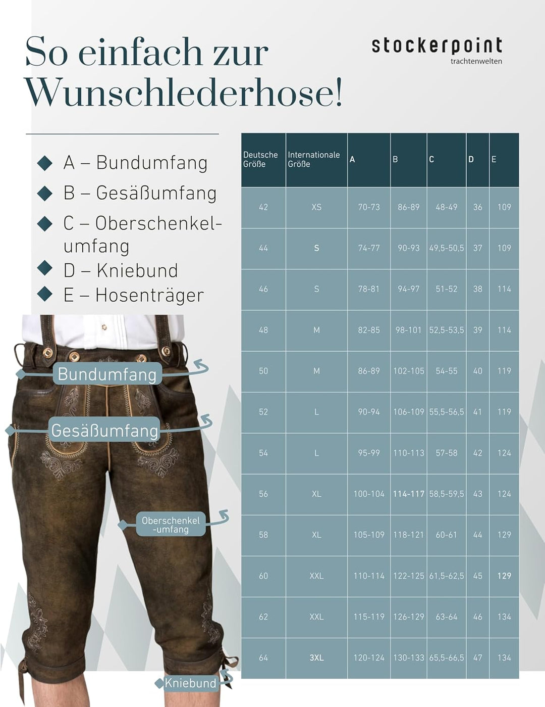 Stockerpoint Herren Trachtenlederhose Justin4 44 Bison Gespeckt, 44 Bison Gespeckt