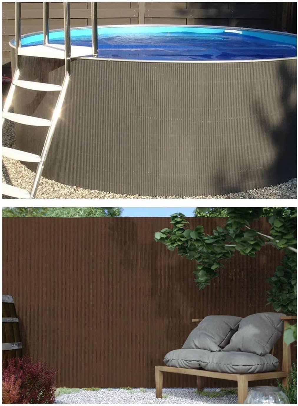PVC Sichtschutzmatte - Bambus - 160 x 500 cm - Zaunsichtschutz, Sichtschutzzaun, Balkonverkleidung,