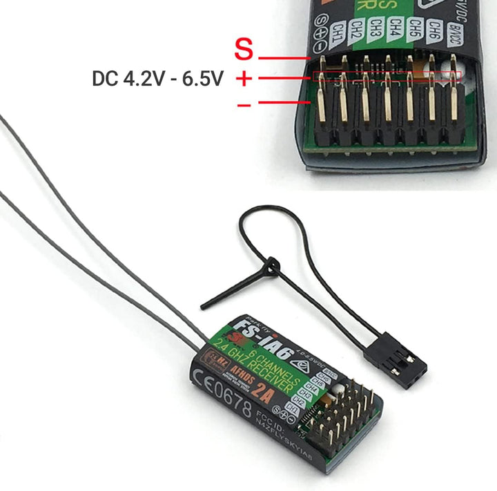 DTXMX Flysky FS-i6 2.4G 6 Kanal RC Sender mit FS-iA6 Empfänger Radio Control System für RC Quadkopte