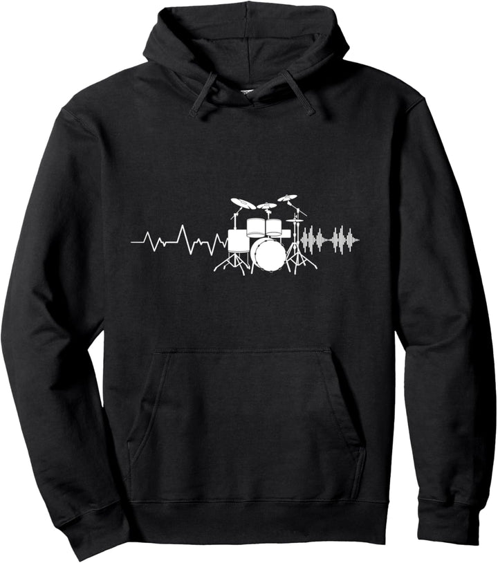 Schlagzeug I Musiker I Drums Heartbeat für Schlagzeuger Pullover Hoodie
