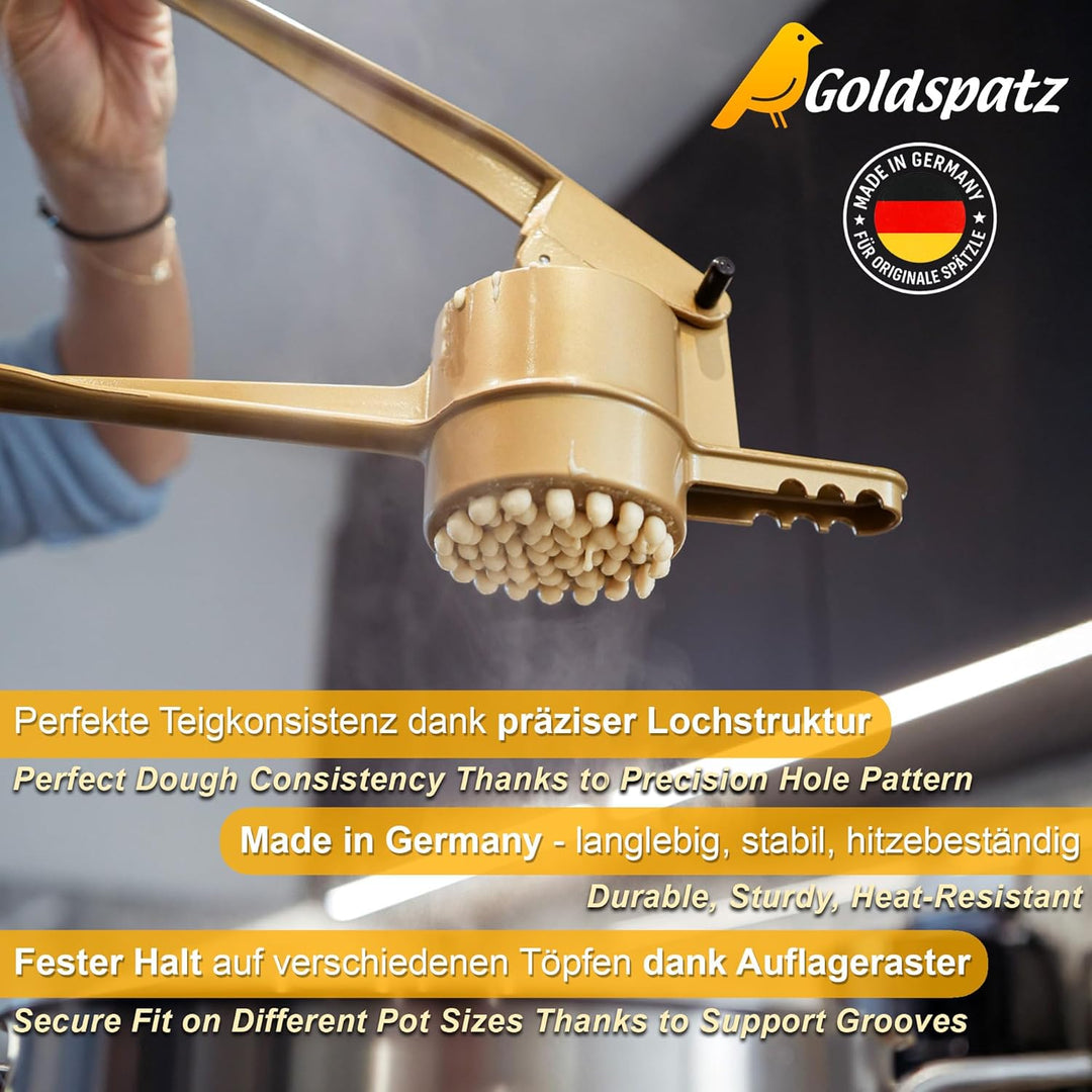 Goldspatz Spätzlepresse, unregelmässiger Lochform, für Spätzle wie vom Brett - Art.-Nr.