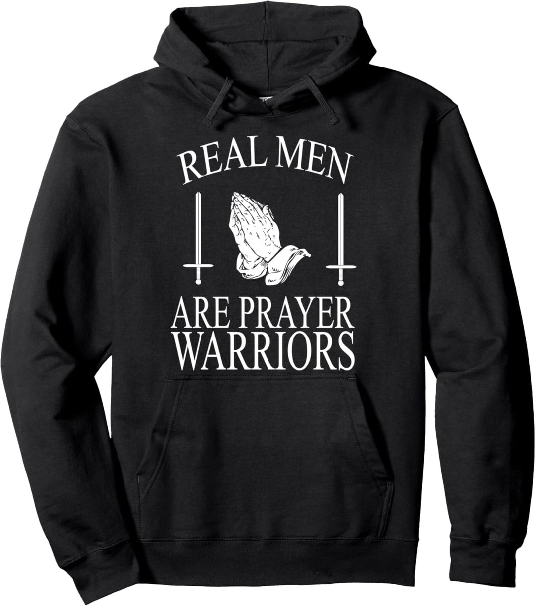 Merchpole: Real Men Are Prayer Warriors Funny Christian Pullover Hoodie