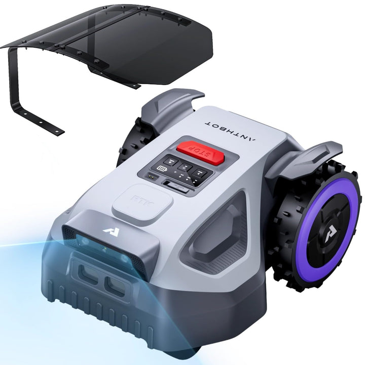 ANTHBOT M5 + Garage, Rasenmäher Roboter ohne Begrenzungsdraht, RTK-Navigation mit Dual-Vision, KI-Hi