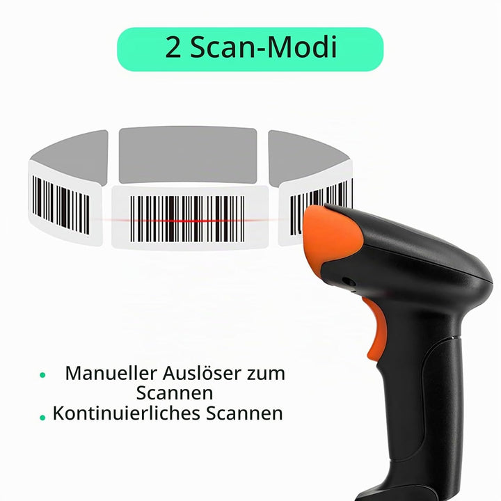 Handheld Barcode Scanner 1D 2D QR Code Book Scanner für PC Handbuch Continuous Scanning USB Kabelbal
