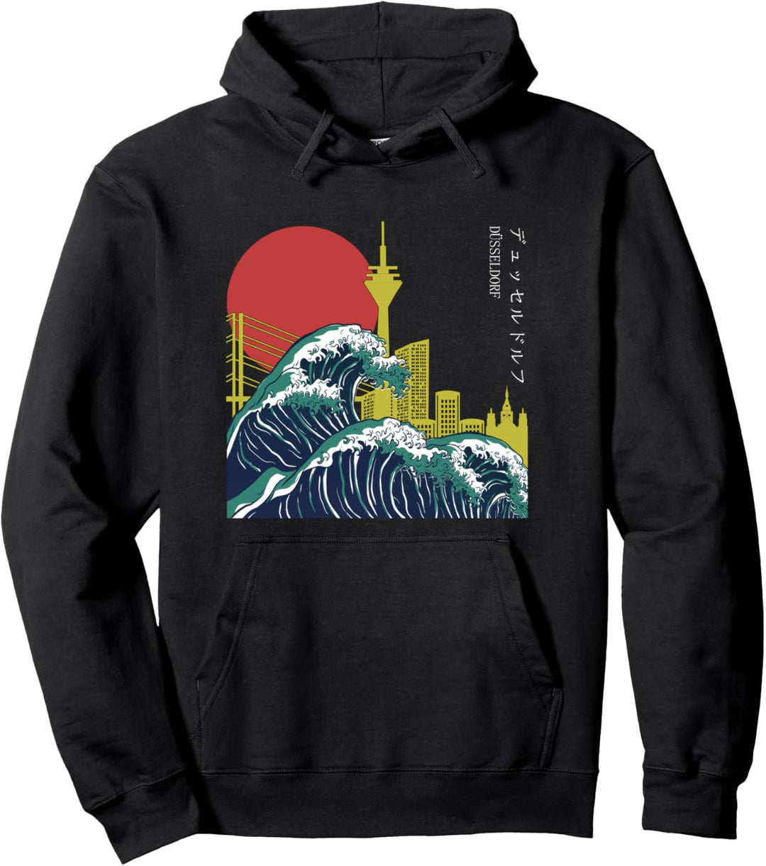 Retro Welle grunge Kanji Anime Vaporwave Japan Düsseldorf Pullover Hoodie