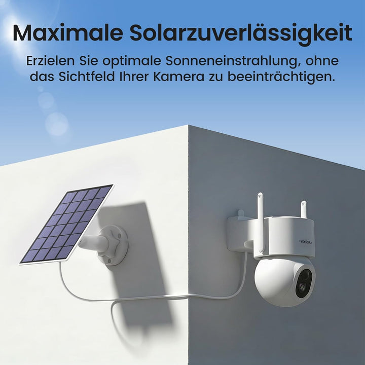 aosu 4K 8MP Überwachungskamera Aussen Solar Akku UHD mit Licht 360° PTZ Kein ABO Nötig WLAN Kamera Ü