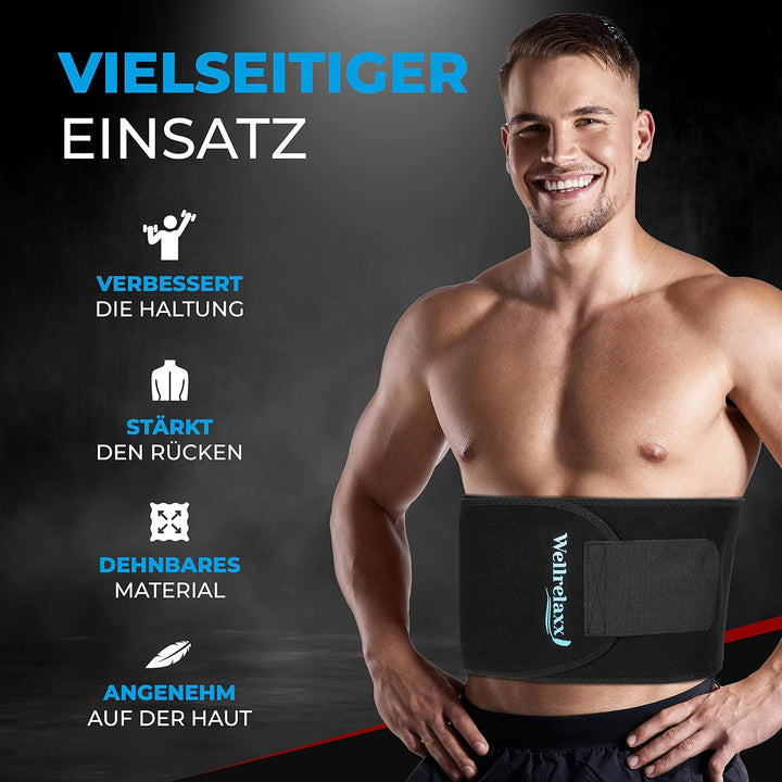 Bauchweggürtel Damen mit stark haftendem Klettverschluss - Schwitzgürtel bis 115cm - Waist Trainer D