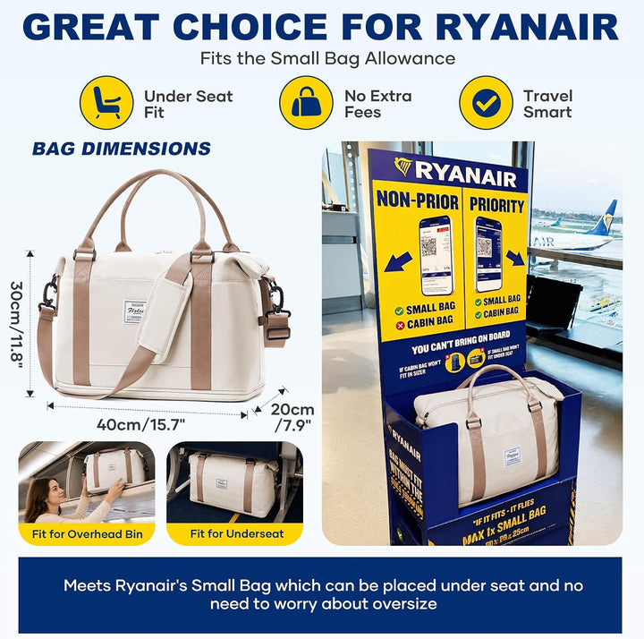 Reisetasche Damen 40x20x25 Ryanair Handgepäck Tasche Sporttasche Weekender Bag Schwimmtasche Wasserd