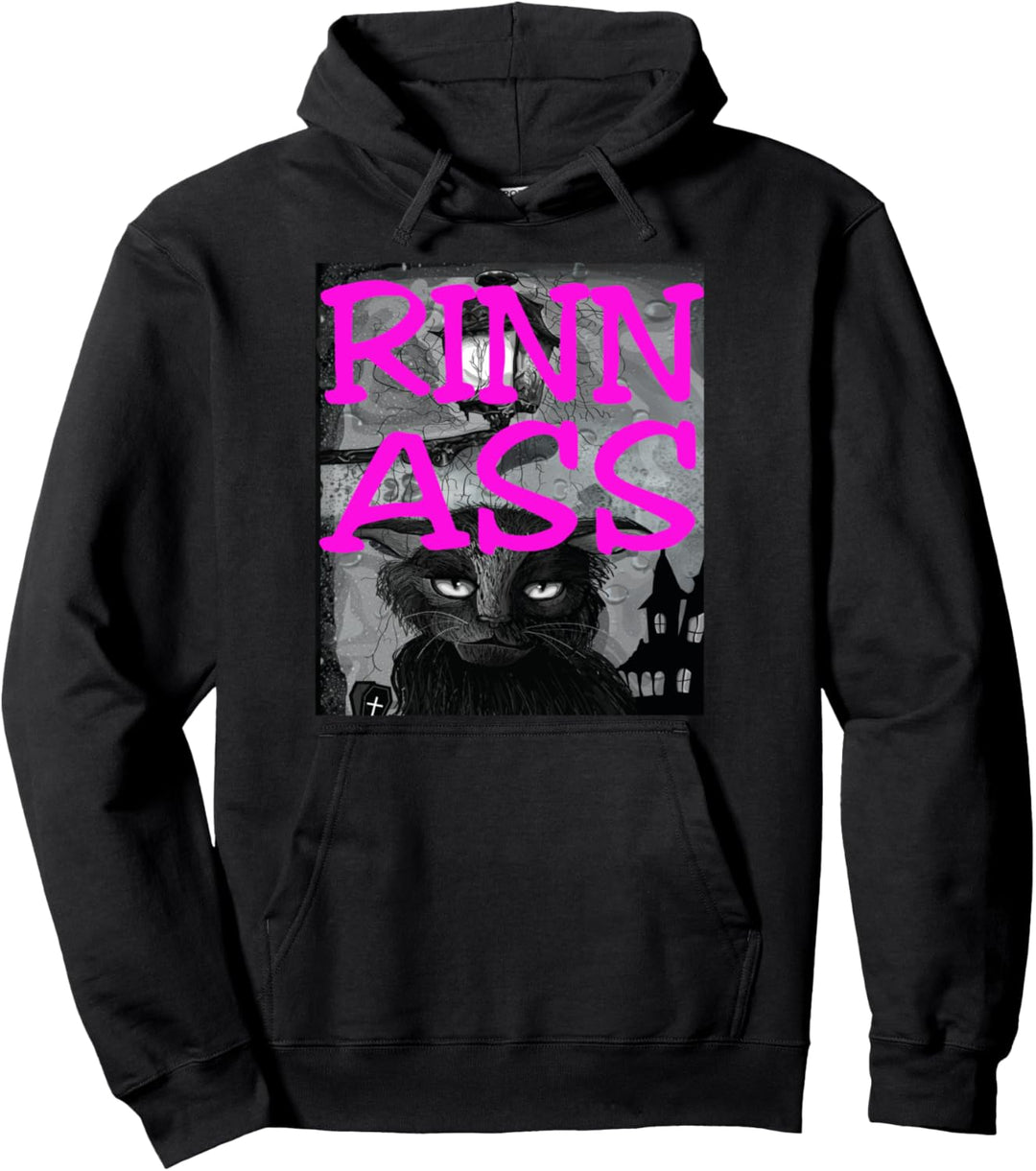 Rinnass Black Cat Pullover Hoodie