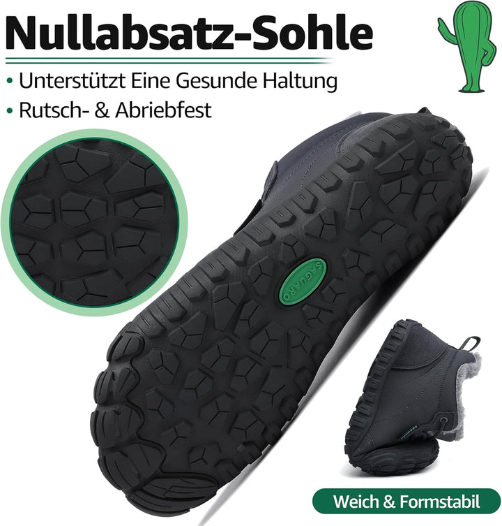 SAGUARO Barfussschuhe Winter Warm Wasserabweisend Gefüttert Winterschuhe für Damen Herren Gr.36-46 4