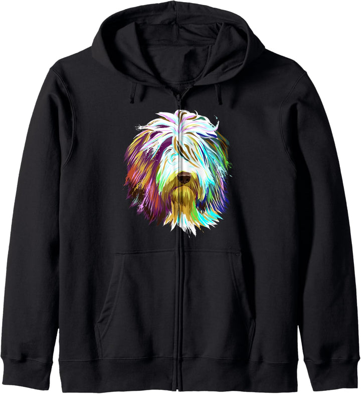 Splash Hund Bearded Collie Kapuzenjacke