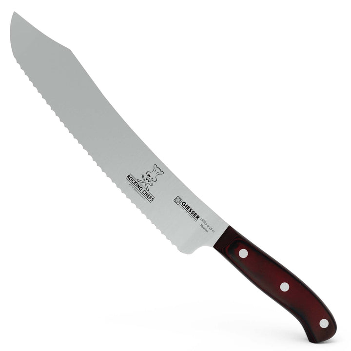 Giesser seit 1776 - Made in Germany - Brotmesser 25 cm Rocking Chefs, PremiumCut Wave No 1, rot, Wel