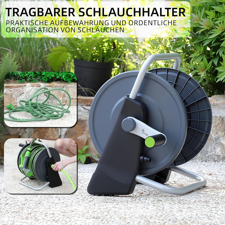 GartenSchlauchtrommel, Schlauchwagen für bis zu 20-30m 1/2 zoll-Schlauch, Wandmontierter Wasserschla
