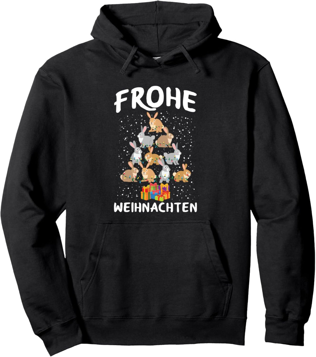 Frohe Weihnachten Kaninchen Weihnachtlich Weihnachtsbaum Pullover Hoodie