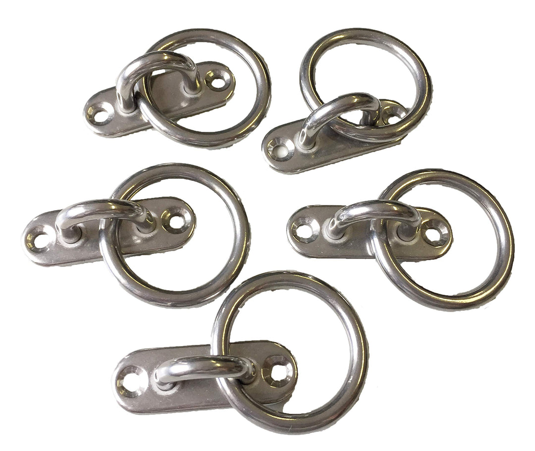 Sunload Augplatte oval/schmal mit Ring Edelstahl rostfrei V4A 5 Stück 45 mm, 45 mm