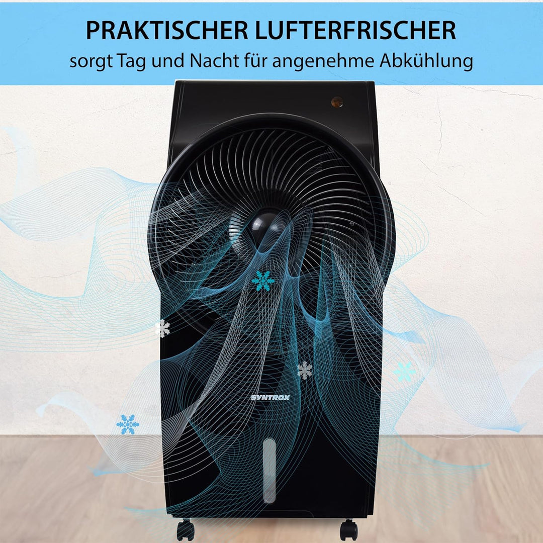 Syntrox Germany 4 in 1 Luftkühler Luftbefeuchter Lufterfrischer und Ventilator AC-95W-B 8L Blowy Rem