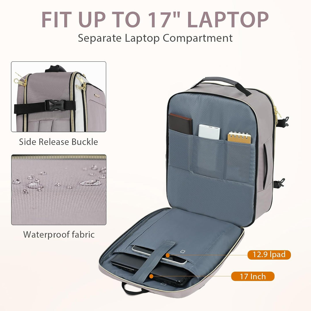 KROSER Laptop Rucksack 17,3 Zoll Handgepäck Daypack wasserabweisende Multifunktions-Laptoptasche für