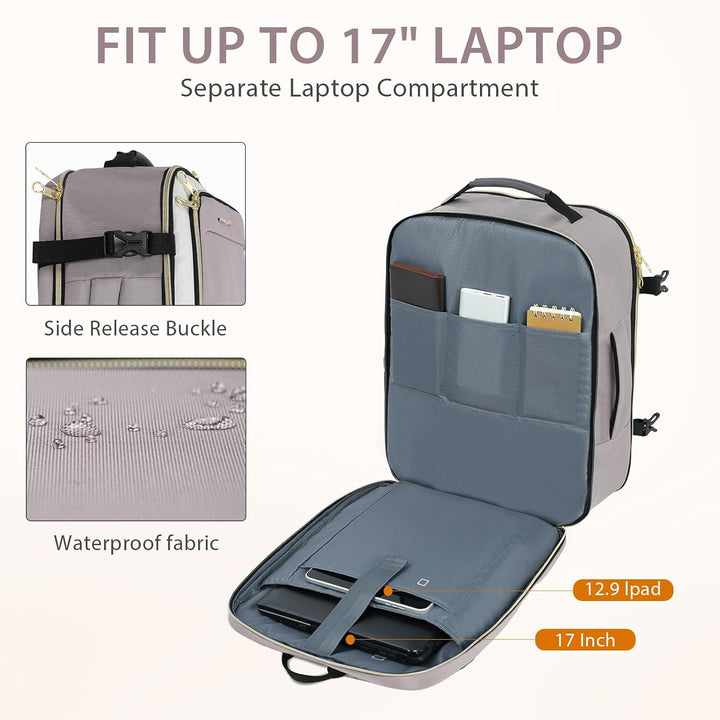 KROSER Laptop Rucksack 17,3 Zoll Handgepäck Daypack wasserabweisende Multifunktions-Laptoptasche für