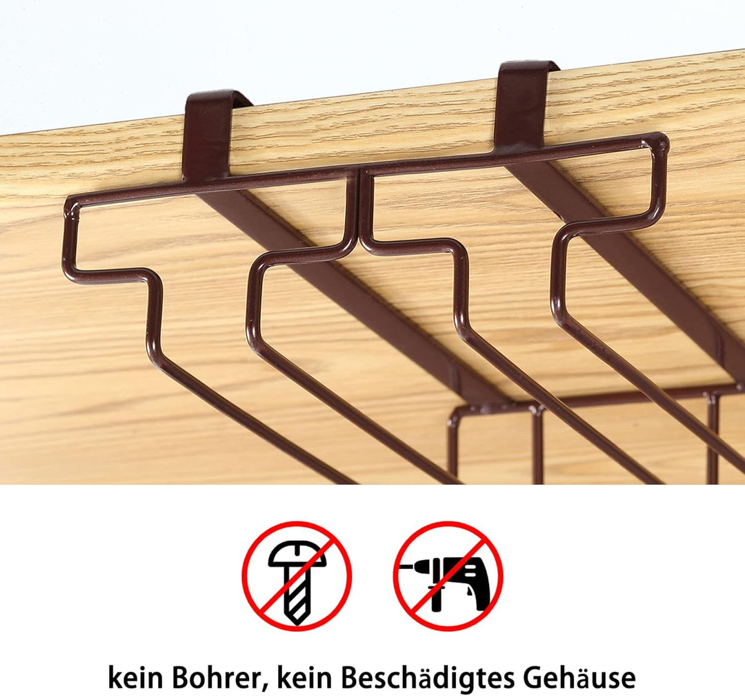 FOMANSH Weinglashalter unter dem Schrank, Gläserhalter für Weingläser Stielgläser, hängender Weingla