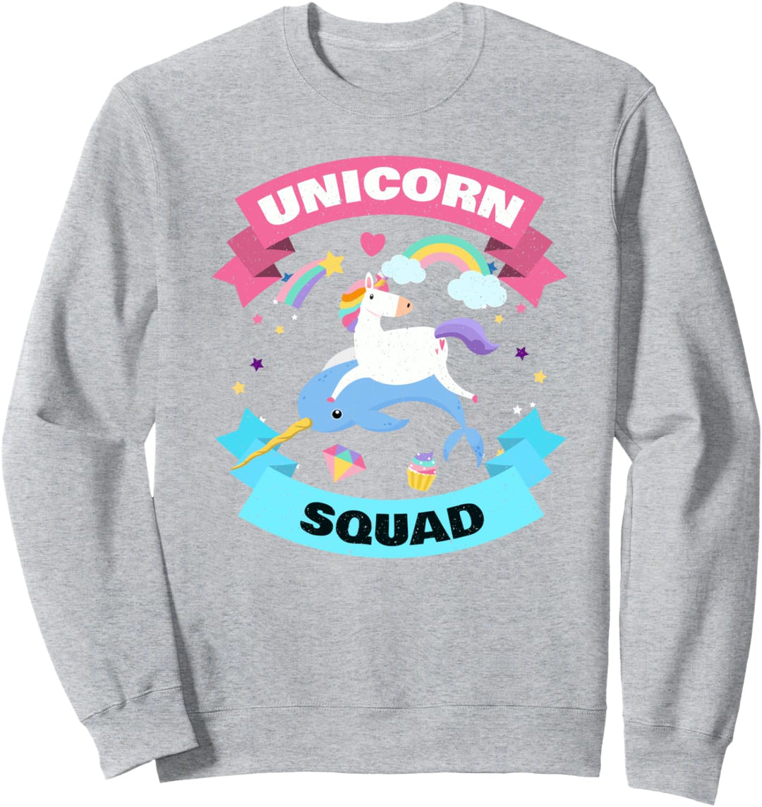 Lustiger Narwal-Einhorn-Kader Jahrgang verzaubertes Tiergesc Sweatshirt