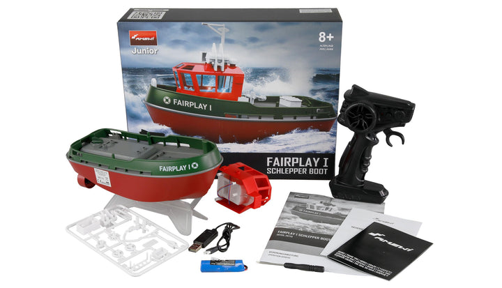 Amewi Fairplay I Schlepper Boot 15km/h 1:72 RTR grün, grün