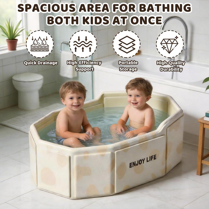 Faltbare Badewanne für Kinder,Grosse Kleinkindbadewanne, Tragbare Badewanne mit Ablassventil Platzsp