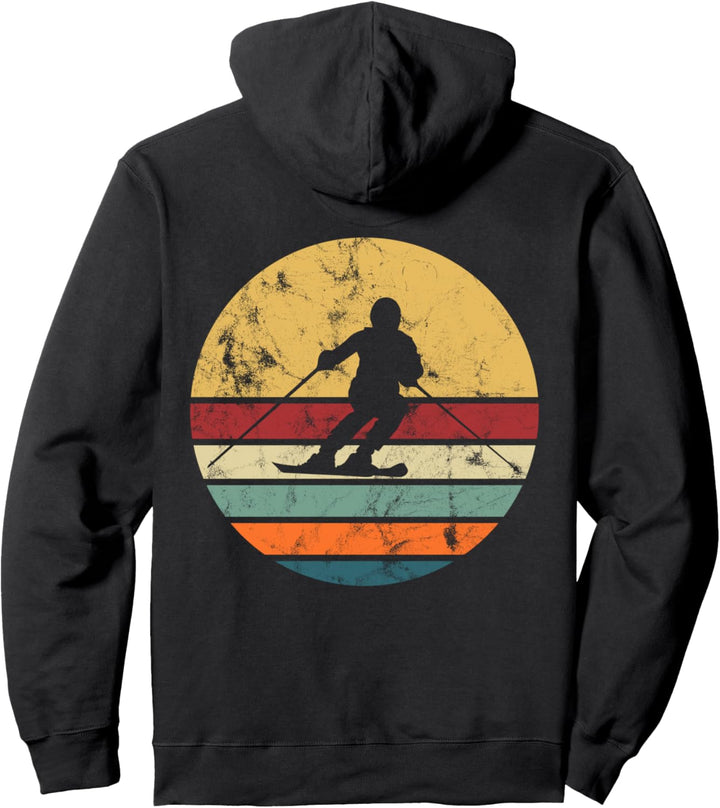 Ski Snowboard Skifahrer Retro Vintage Outfit. Pullover Hoodie