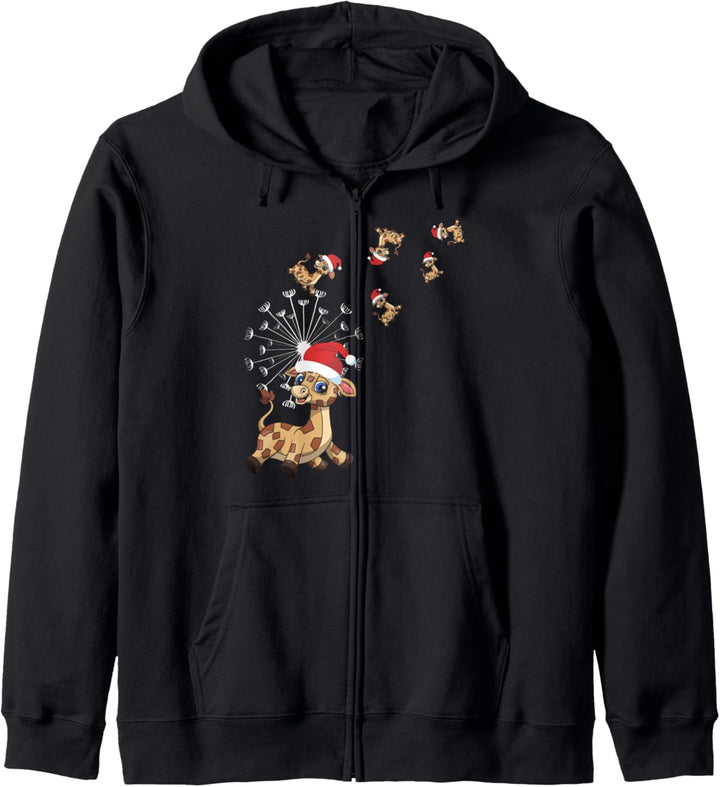 Pusteblume Afrika Safari Tier Frohe Weihnachten Giraffe Kapuzenjacke