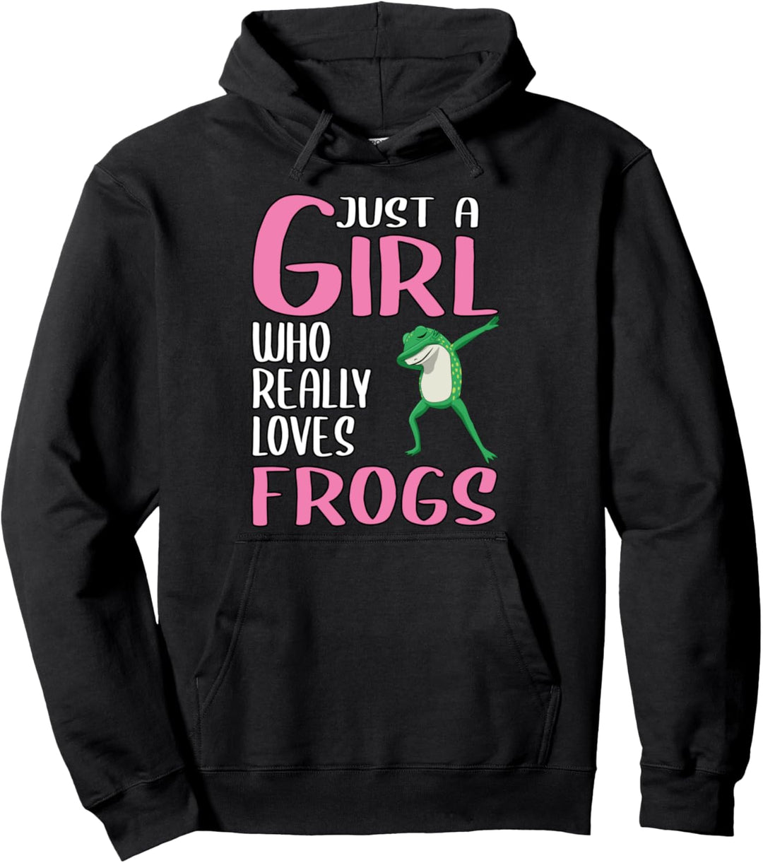 Damen Just A Girl Frosch Kröte Geschenk Frosch Pullover Hoodie