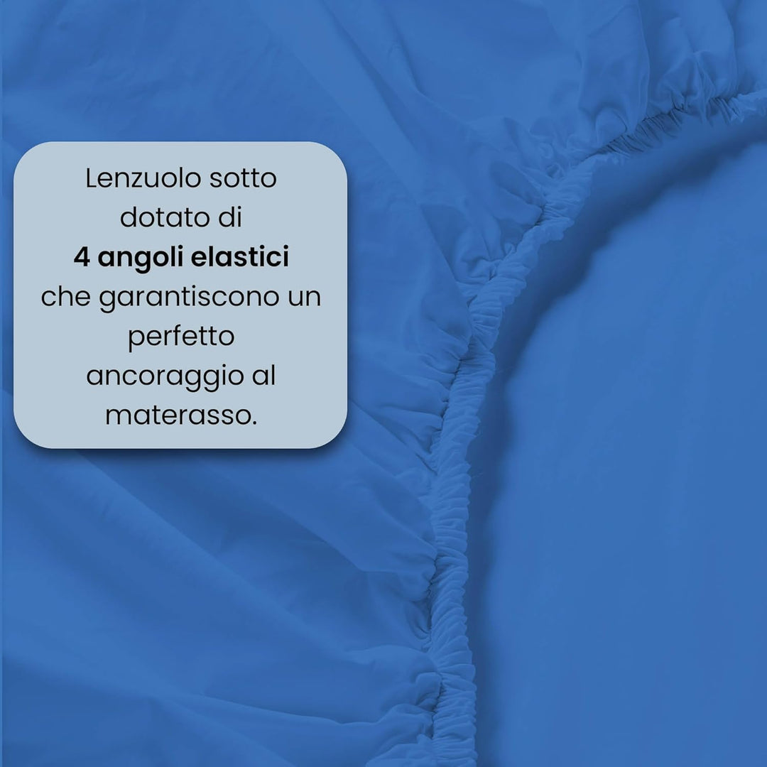 Italian Bed Linen maxcolor Bettwäsche Blau 240 x 300 cm Blau, 240 x 300 cm Blau