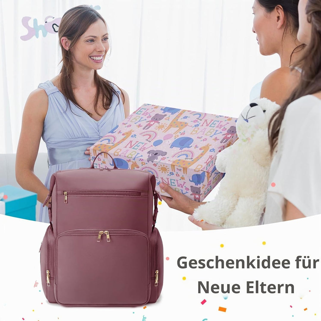 CEI-CEI Neopren Wickelrucksack Grosse Wickeltasche für Neugeborene, wasserdichter Reise-Rucksack für