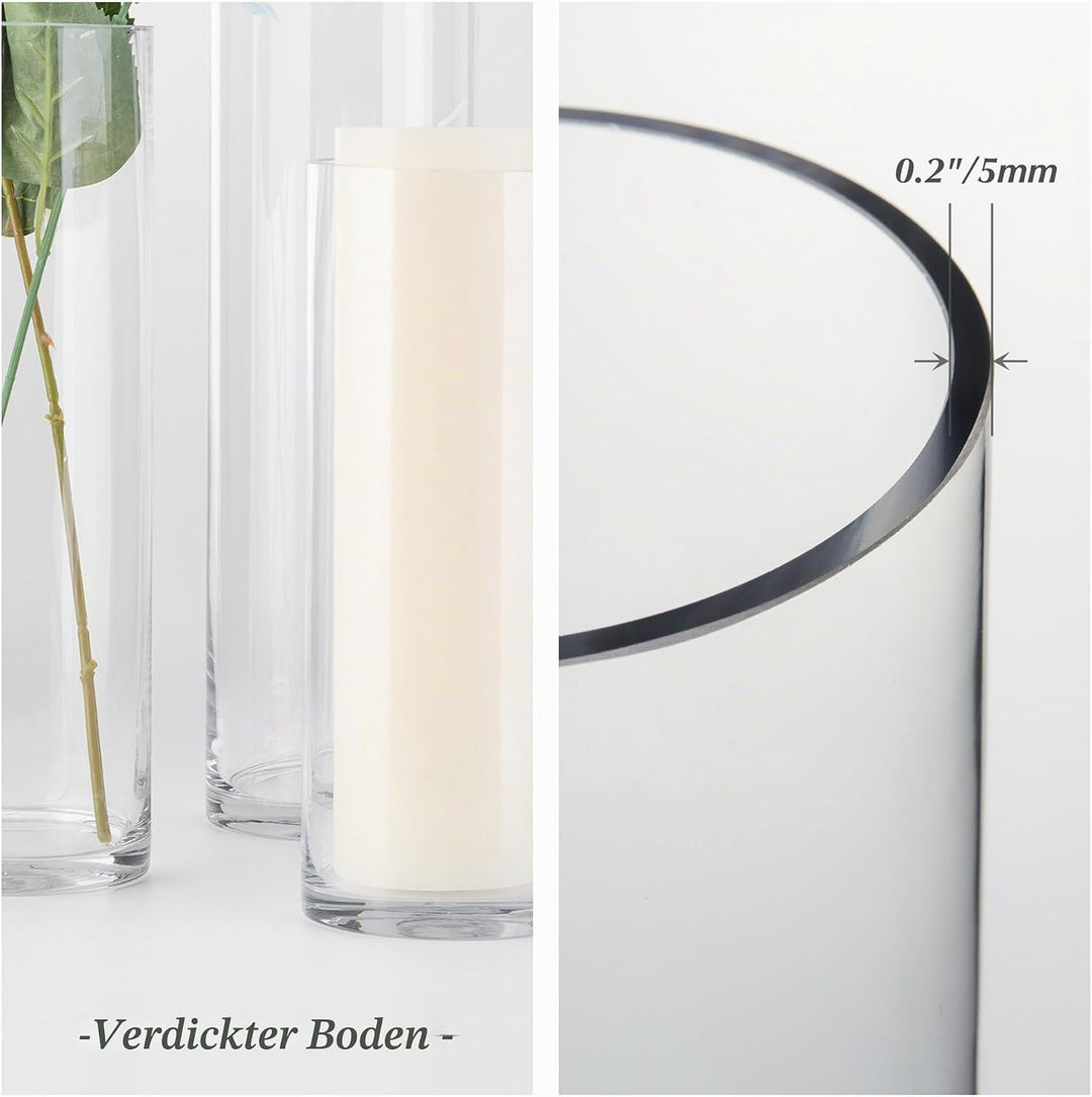 WGV Glasvase, Zylinderform, transparent, 10,2 x 40,6 cm