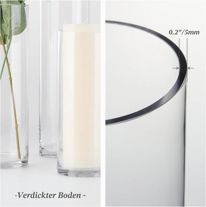 WGV Glasvase, Zylinderform, transparent, 10,2 x 40,6 cm