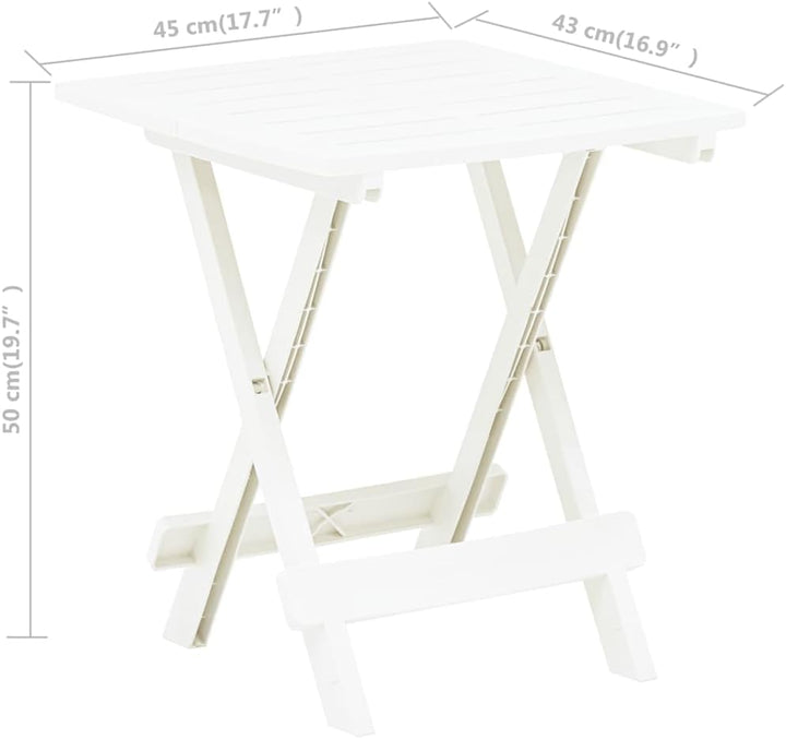 Quadratischer Camping-Klapptisch, Made in Italy, 44x50x44 cm, weisse Farbe