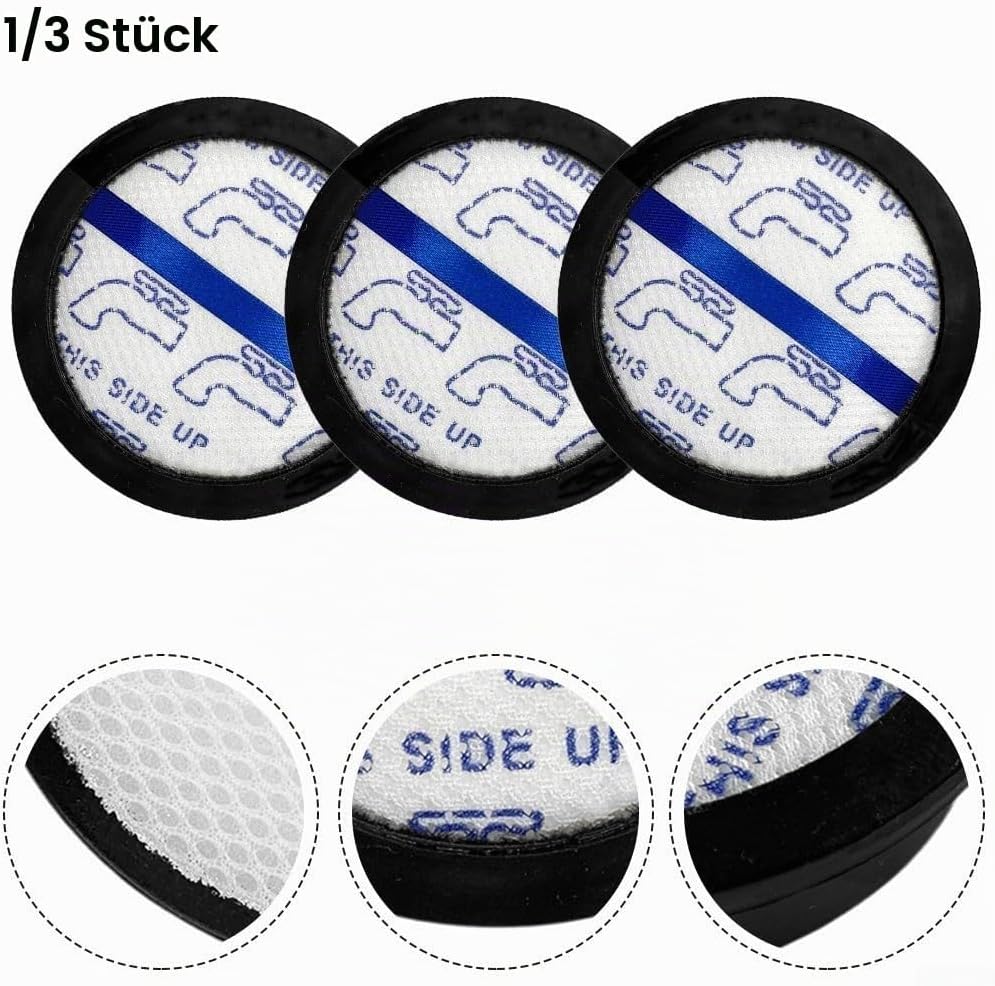 Akku-Staubsaugerfilter für EUREKA, Ersatzteil-Zubehörfilter (3 Stück) 3er-Pack, 3er-Pack