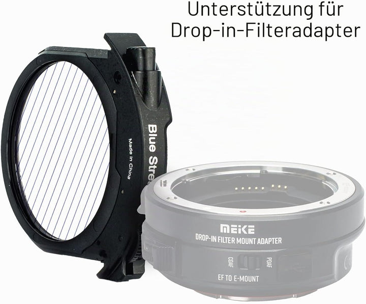 Meike Gold Streak Drop-in Filter für Canon und Meike Drop-in Filter Mount Adapter Serie MK-EFTR-GS,