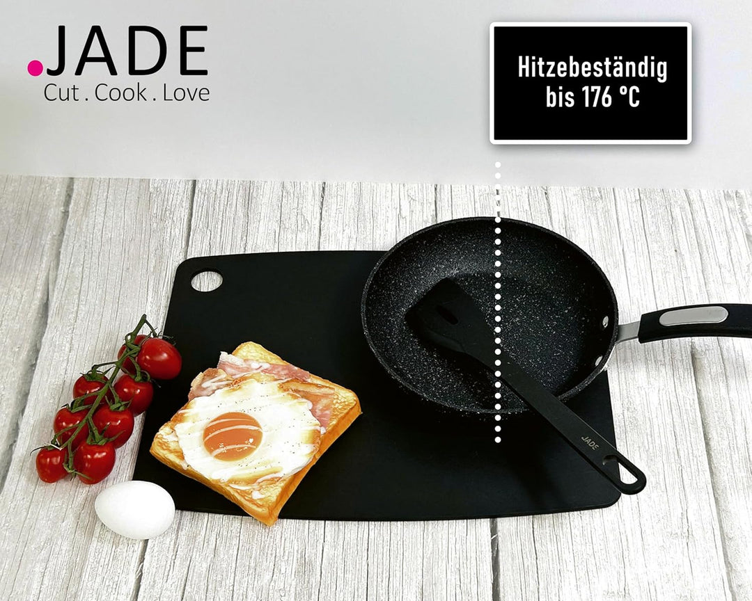JADE Schneidebrett Gourmet Kitchen mit Aufhängeöse (26 x 16 cm) - Zellulose-Laminat, schwarz - spülm