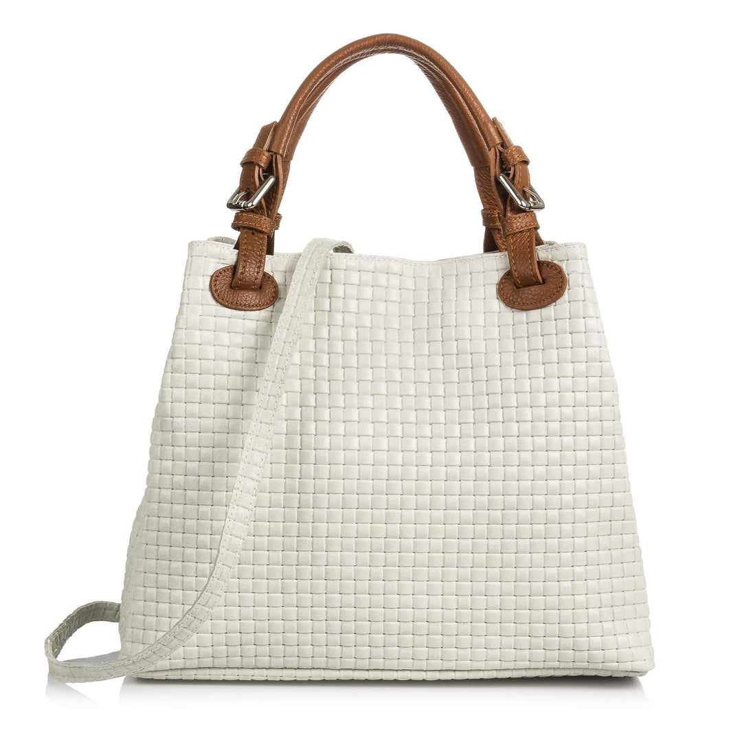 FIRENZE ARTEGIANI , Damen Schultertasche, Weiss