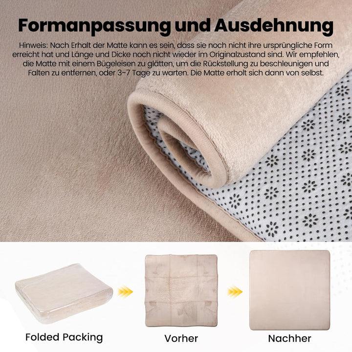 Krabbelmatte Baby 127×127cm, 3cm Dicke Schaumstoff Spielmatte, Ultraweiche Stütze und Plüschiges Gef