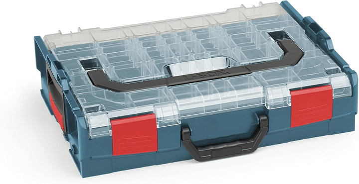 Bosch Sortimo Sortimentskasten L BOXX 102 professional blau Deckel transparent mit Insetboxen-Set BC