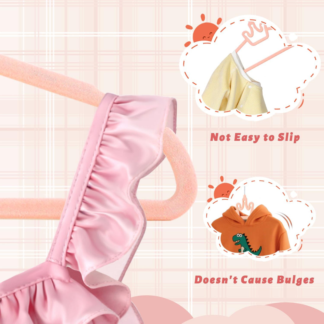 ManGotree Baby-Samtbügel, rutschfeste Filz-Kinderkleiderbügel, 32 cm Niedliche Kronenbügel für den K