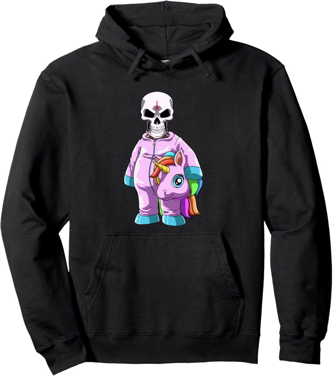 Dead Inside - Ästhetische Pastell Goth Skelett Einhorn Pullover Hoodie
