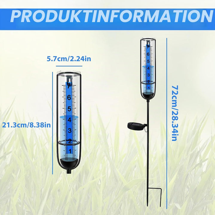 Regenmesser für Garten Frostsicher: Professionelle Regenmesser, Solarenergie Regenmesser Outdoor Reg