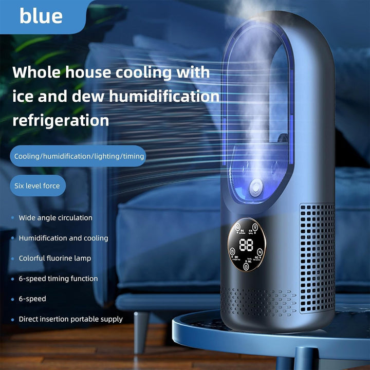 Lamellenloser Ventilator mit 6 Geschwindigkeitsstufen und Timerfunktion, USB-Multifunktionssteuerung