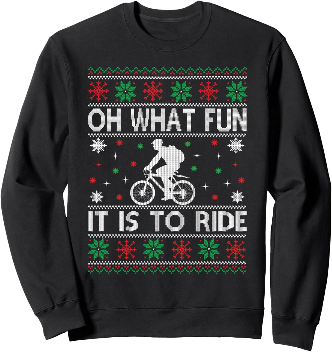 Weihnachtspullover-Mountainbike Fahrrad Hässlicher Sweatshirt