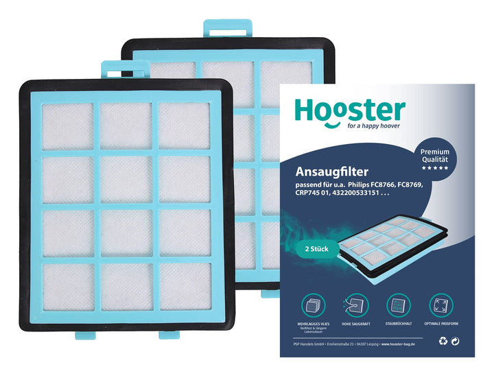 2er-SET HEPA Filter kompatibel mit Philips Staubsauger FC8766 und FC8769 | Ersatz für Philips CRP745