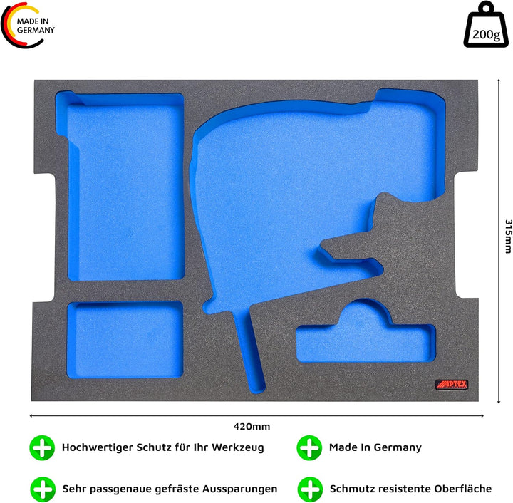 𝖠𝖯𝖳𝖤𝖷 Schaumeinlage passend für Bosch Professional Akku-Stichsäge GST 18V-Li B für Bosch L-Boxx