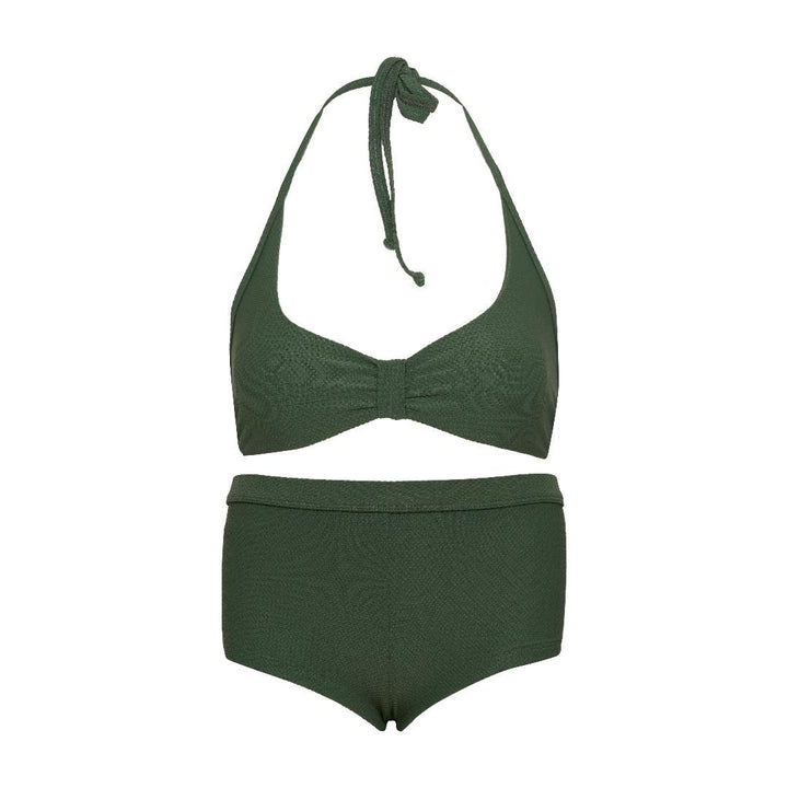 La-V Mädchen Neckholder-Bikini 152-158 Oliv, 152-158 Oliv