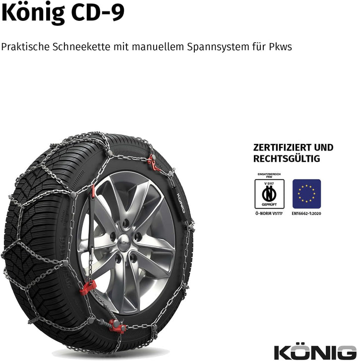 KÖNIG CD-9 090 Schneeketten, 2 Stück, CD-9 090