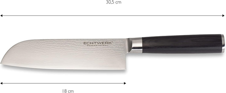 ECHTWERK Damastmesser, Santokumesser, traditionelles japanisches Messer, Kochmesser, Küchenmesser, s